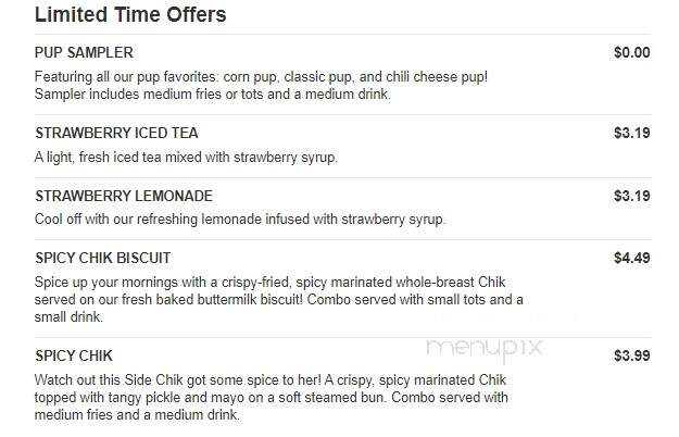 Krystal - Muscle Shoals, AL menu_pic