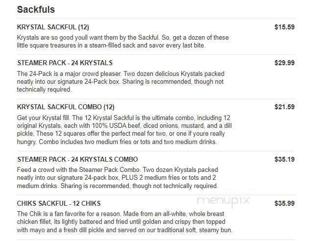 Krystal - Muscle Shoals, AL menu_pic