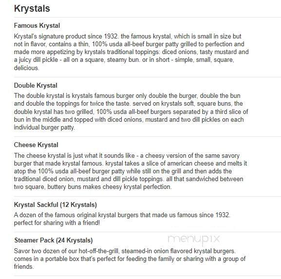 Krystal - Gadsden, AL menu_pic