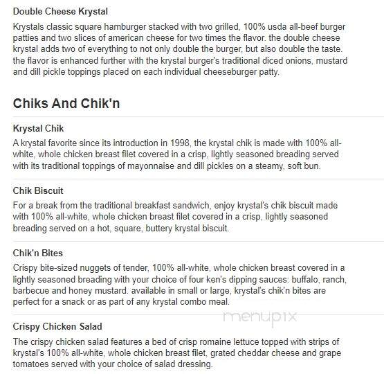 Krystal - Gadsden, AL menu_pic