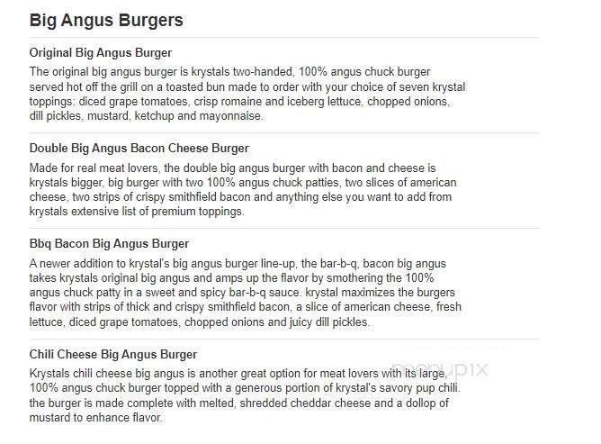 Krystal - Gadsden, AL menu_pic