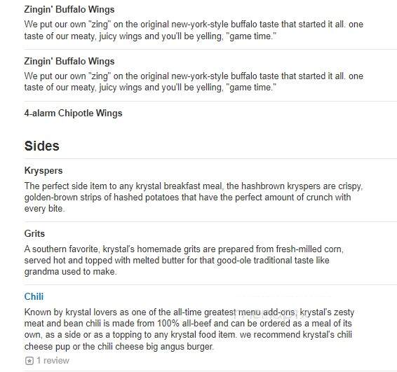 Krystal - Gadsden, AL menu_pic