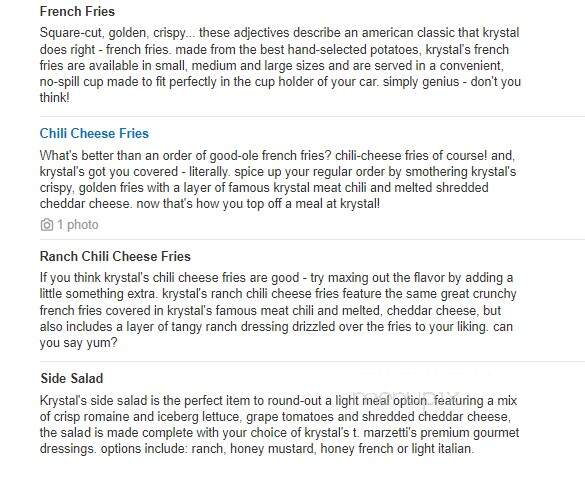 Krystal - Gadsden, AL menu_pic