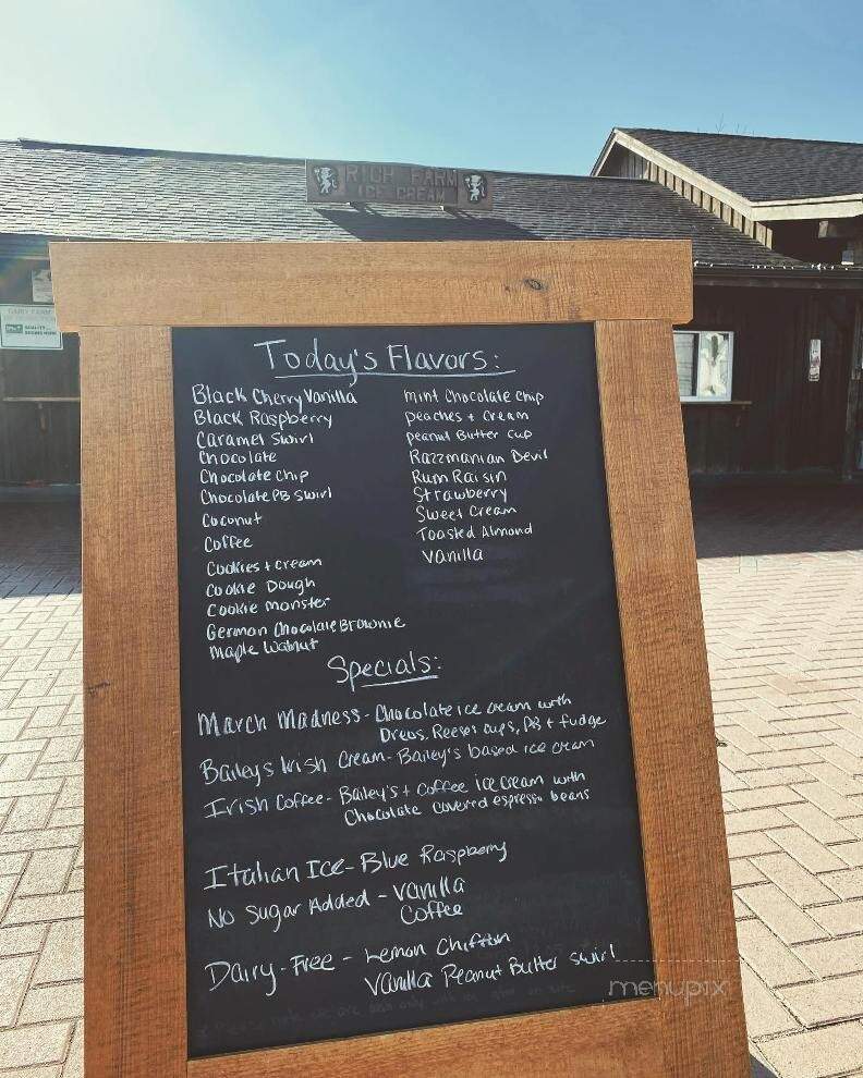 Rich Farm Ice Cream Shop - Oxford, CT menu_pic
