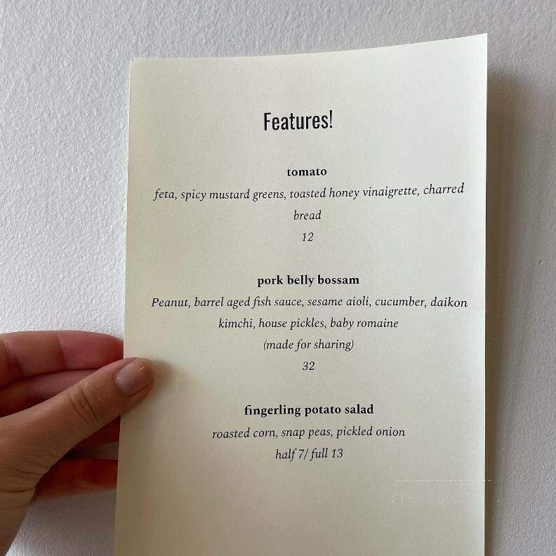 Part and Parcel - Victoria, BC menu_pic