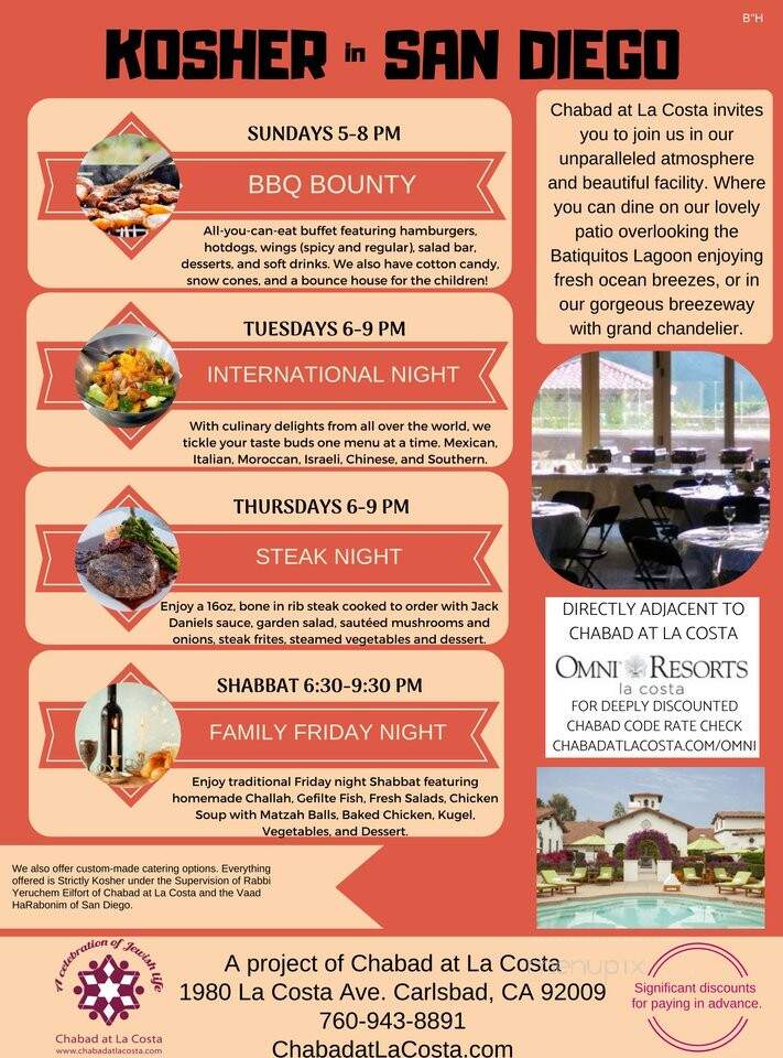 Kosher Barbecue Bounty & Steak Night - Carlsbad, CA menu_pic