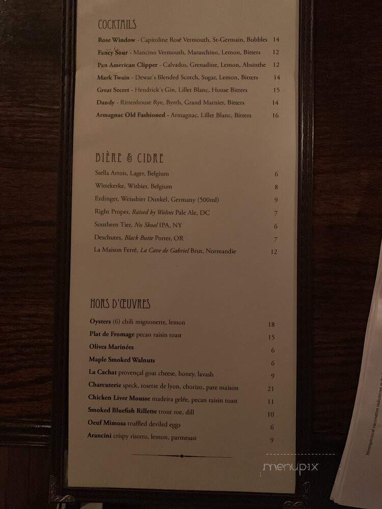 Bar a Vin - Washington, DC menu_pic