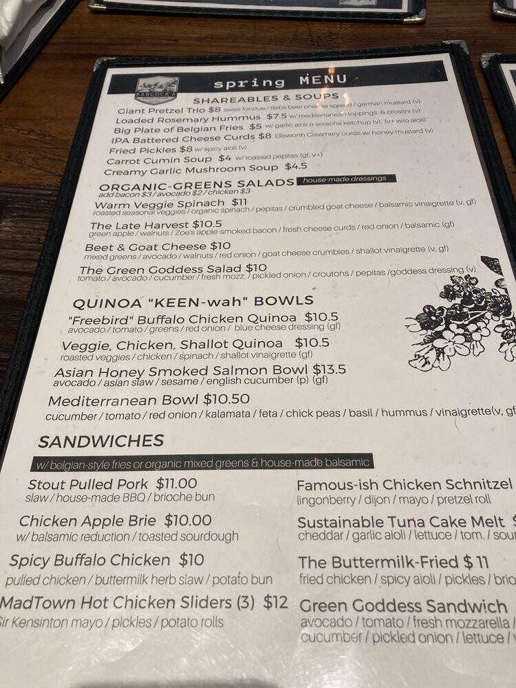 Babcock's Grove House - Lombard, IL menu_pic
