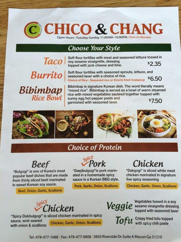 Chico and Chang - Macon, GA menu_pic