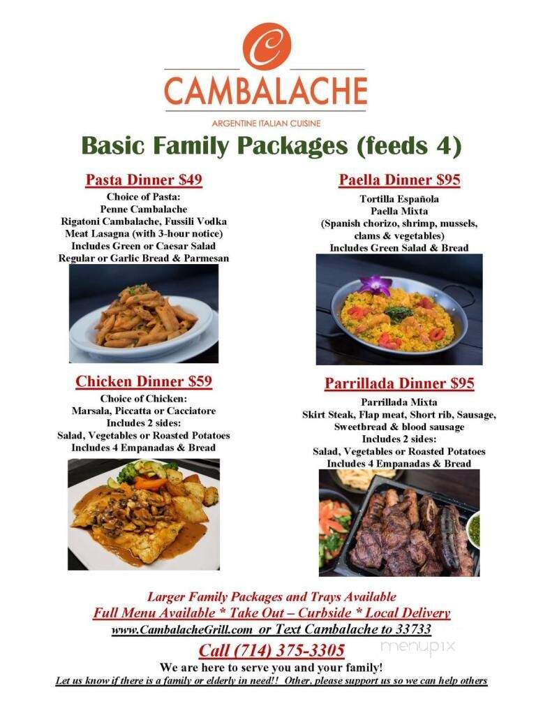 Cambalache Grill - Fountain Valley, CA menu_pic