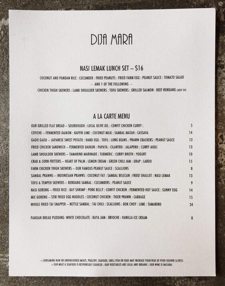 Dija Mara - Oceanside, CA menu_pic