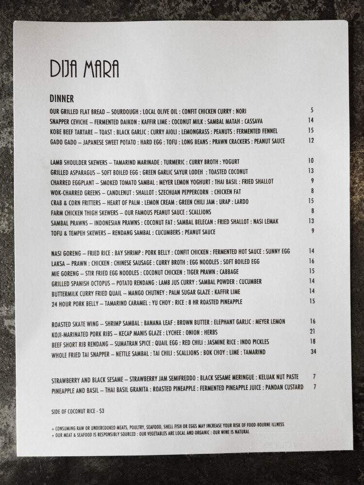 Dija Mara - Oceanside, CA menu_pic