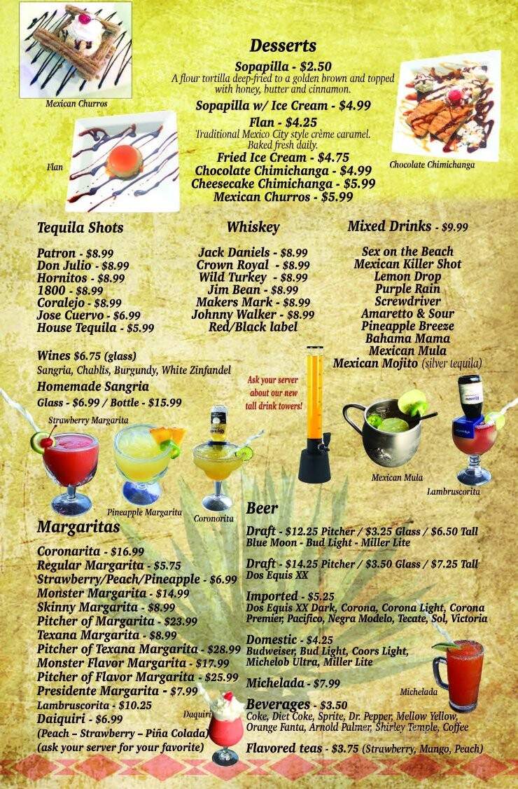 El Ranchero Mexican Grill and Bar - White House, TN menu_pic