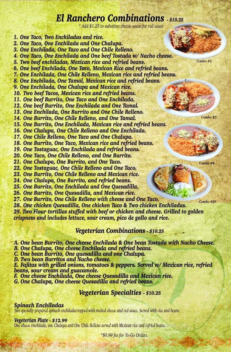 El Ranchero Mexican Grill and Bar - White House, TN menu_pic