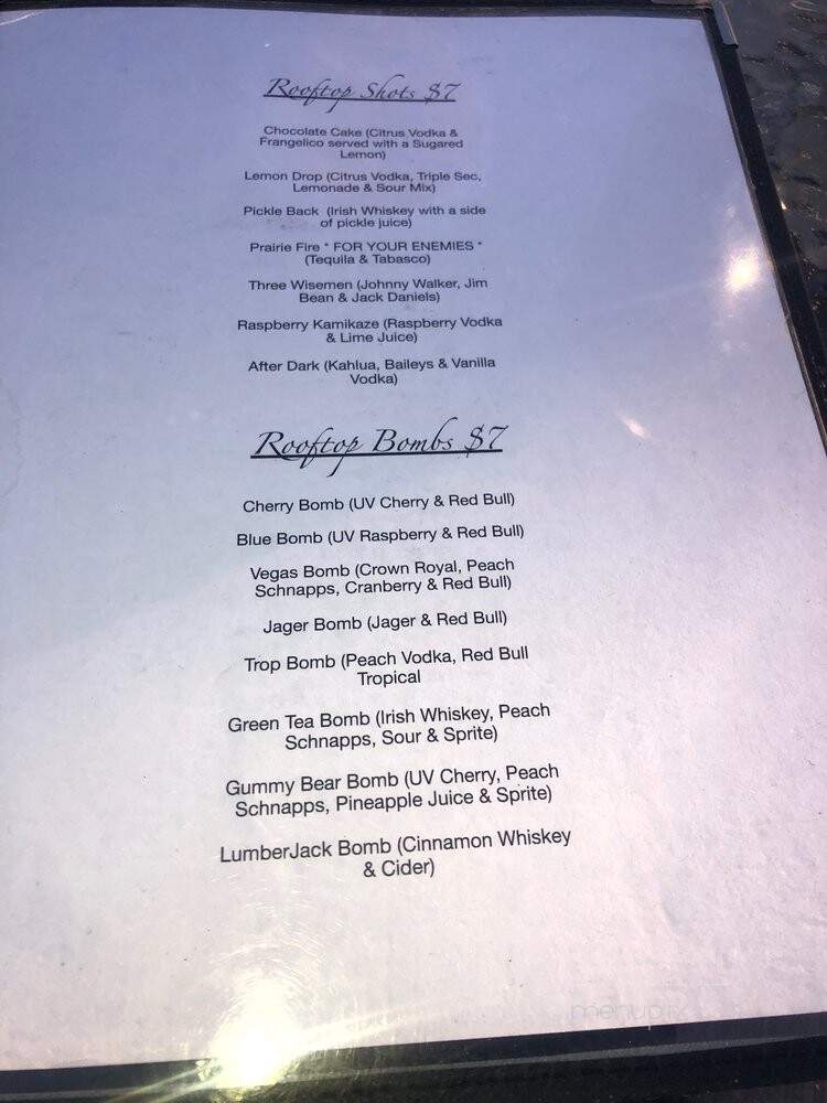 Rooftop Tap - Palos Heights, IL menu_pic
