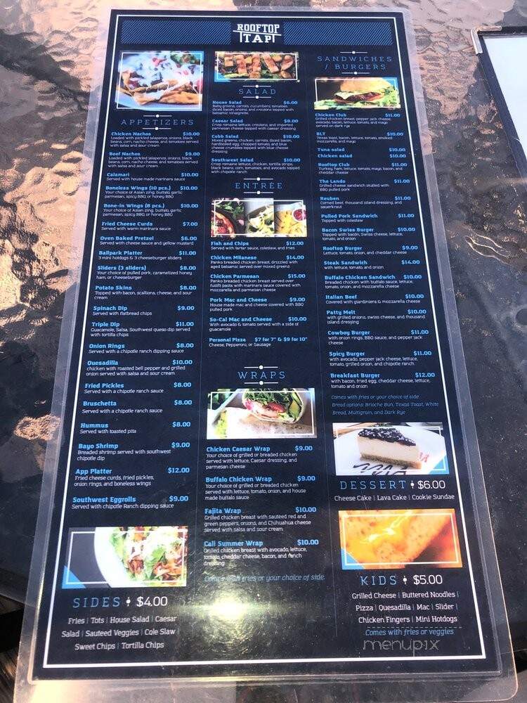 Rooftop Tap - Palos Heights, IL menu_pic