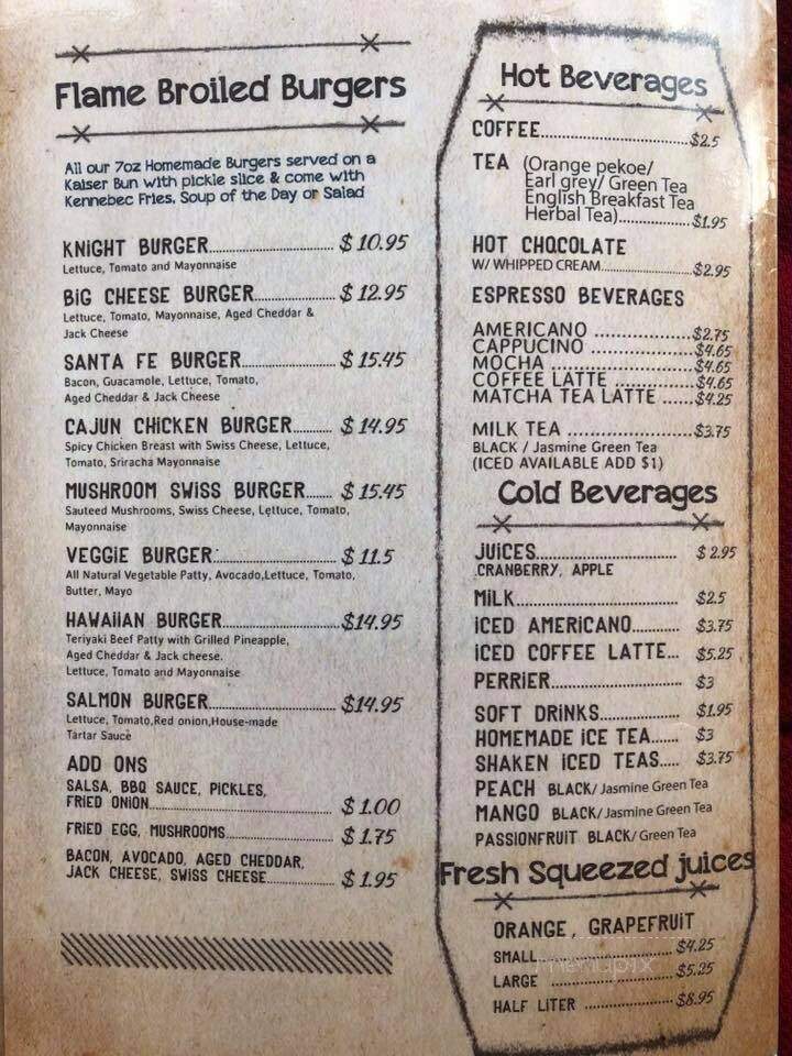 Knight Street Cafe - Vancouver, BC menu_pic