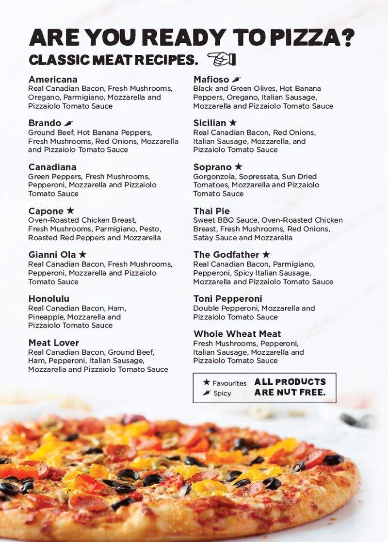 Pizzaiola - Toronto, ON menu_pic