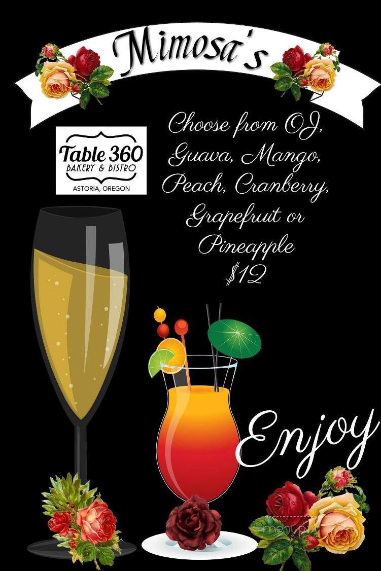 Table 360 Bakery & Bistro - Astoria, OR menu_pic
