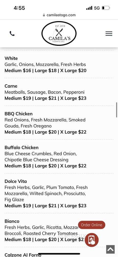 Camila's To Go - Albany, NY menu_pic