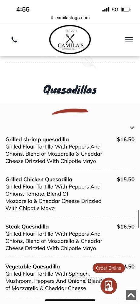 Camila's To Go - Albany, NY menu_pic