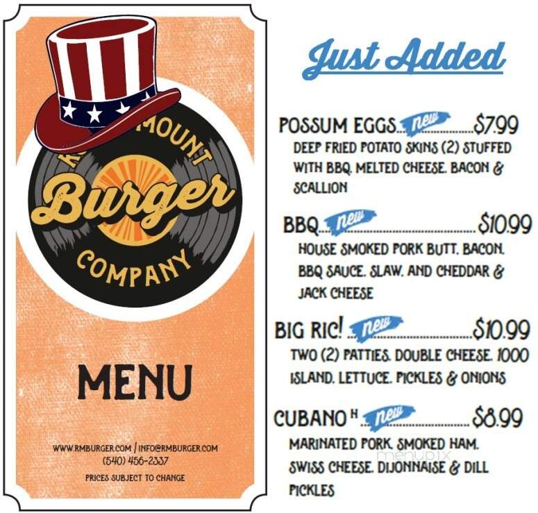 Rocky Mount Burger Company - Rocky Mount, VA