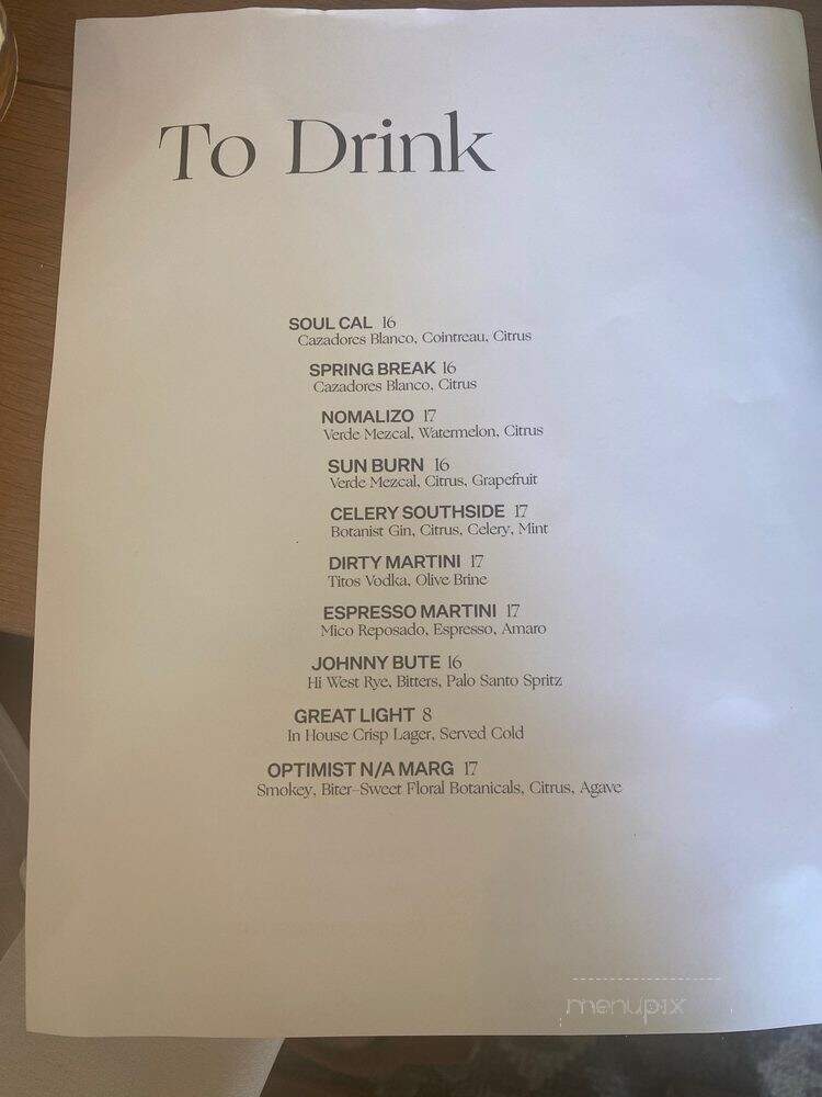 Gran Blanco - Venice, CA menu_pic