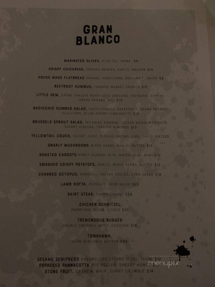 Gran Blanco - Venice, CA menu_pic