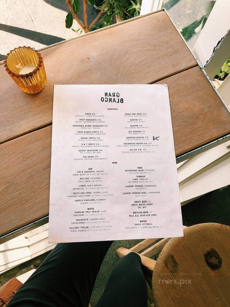 Gran Blanco - Venice, CA menu_pic