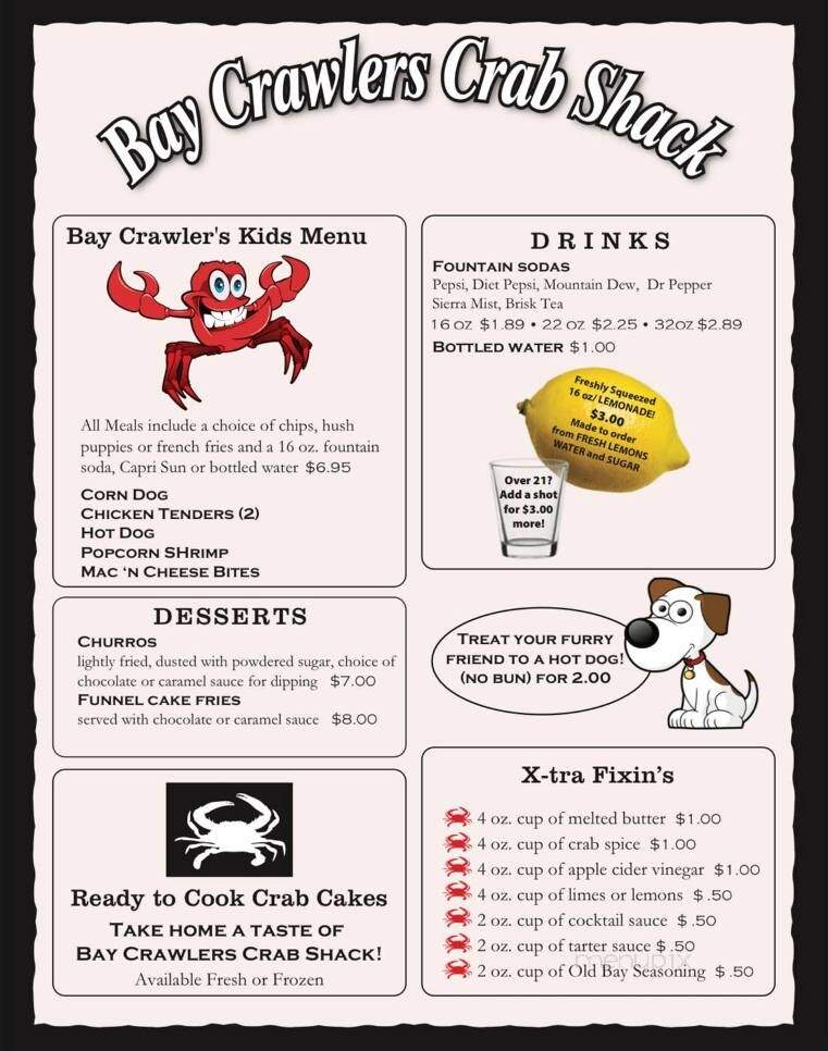 Bay Crawlers Crab Shack - North East, MD menu_pic