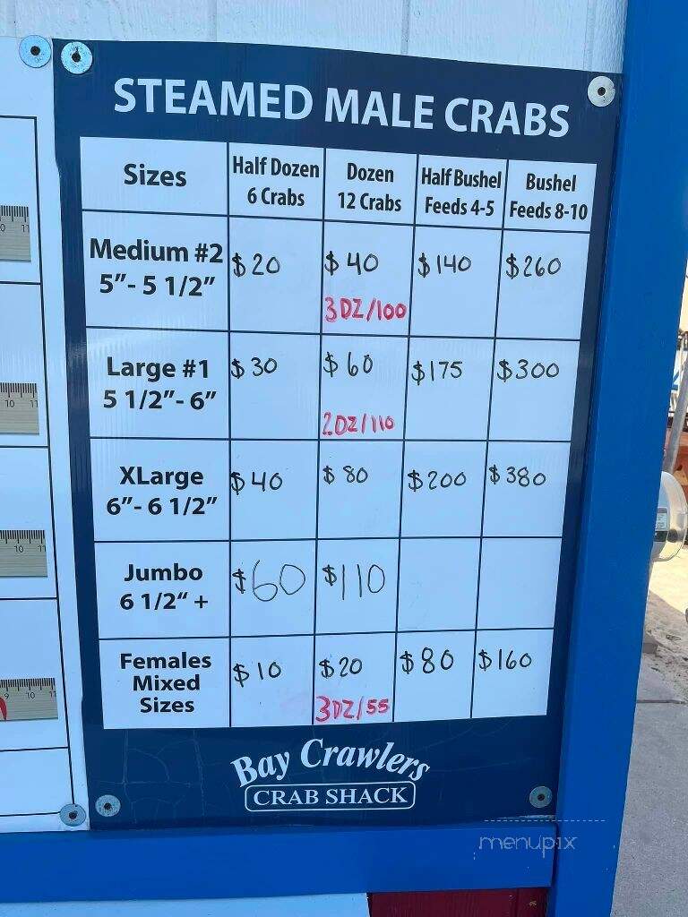 Bay Crawlers Crab Shack - North East, MD menu_pic