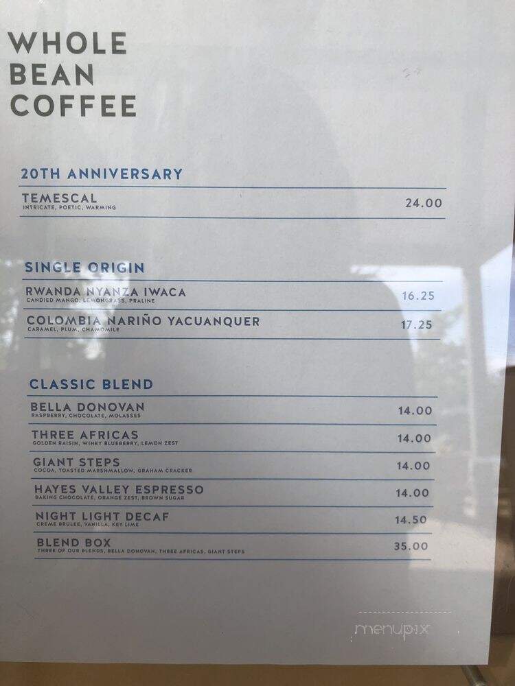 Blue Bottle Coffee - Malibu, CA menu_pic