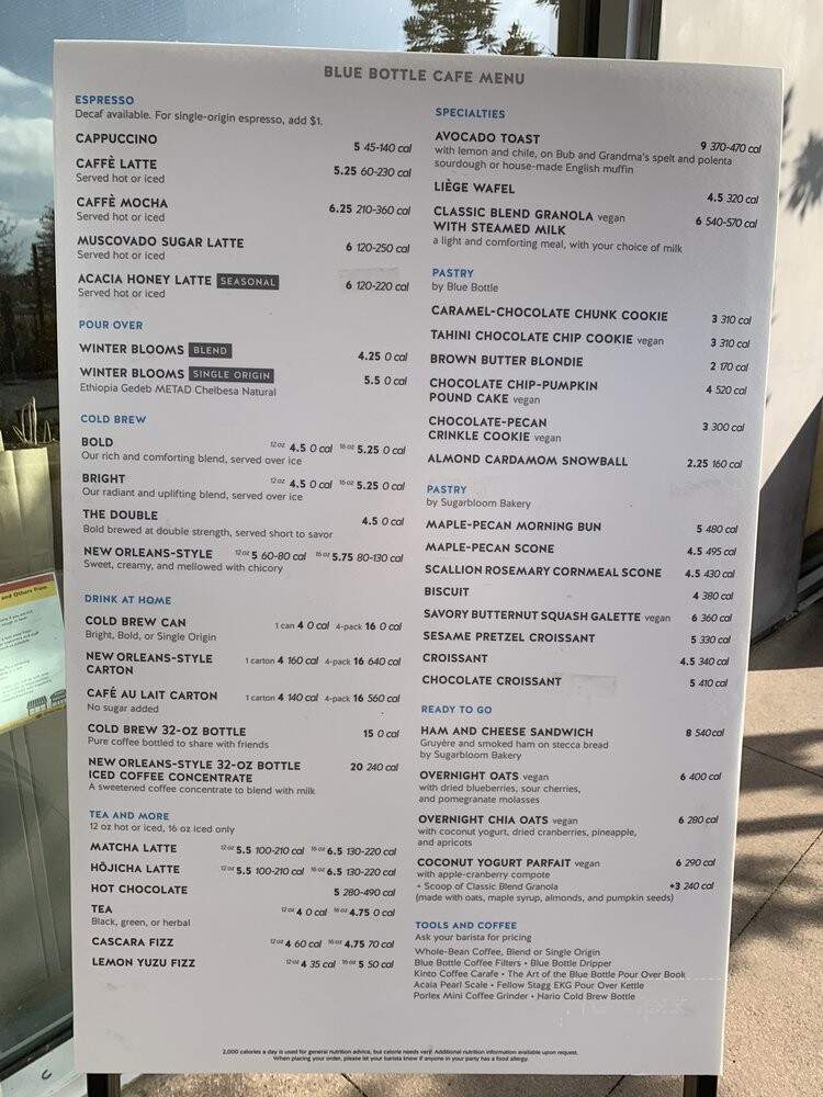Blue Bottle Coffee - Malibu, CA menu_pic