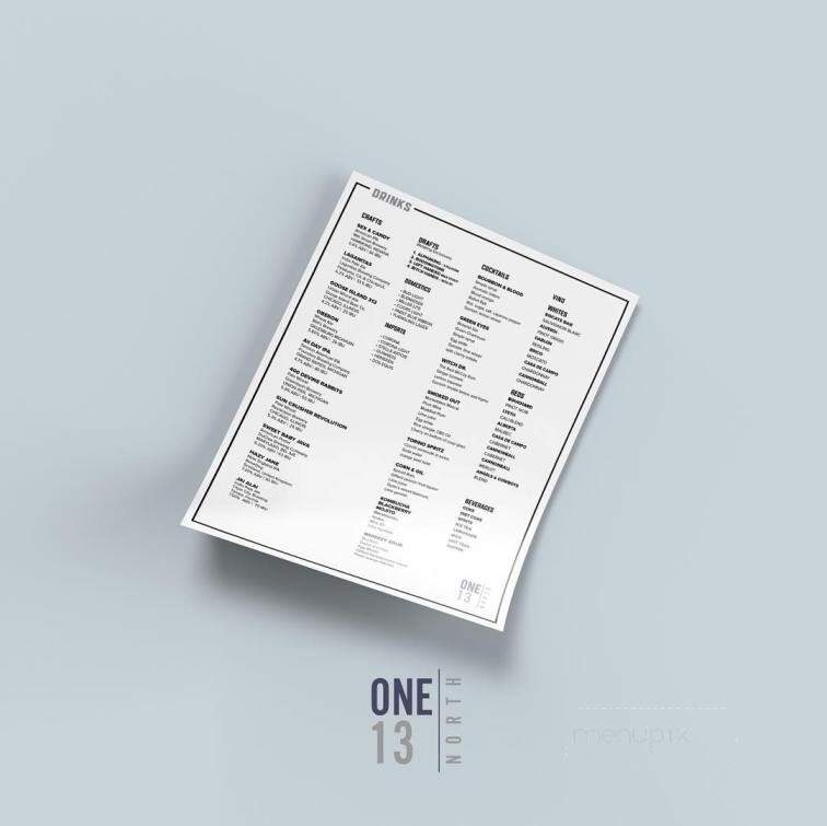 One13 North - Crown Point, IN menu_pic