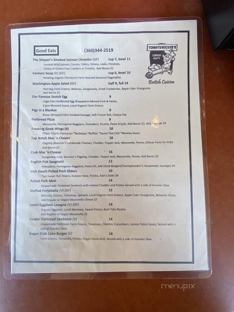 Tommyknocker's Cornish Pasty - Port Townsend, WA menu_pic