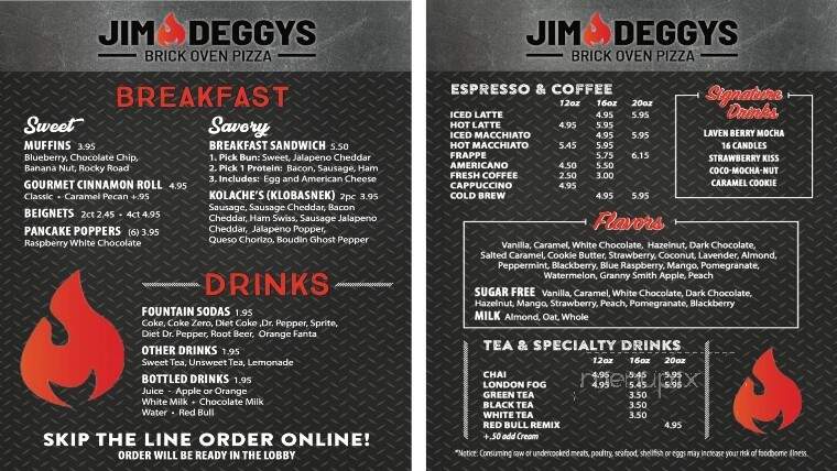 Jim Deggys - Pineville, LA menu_pic