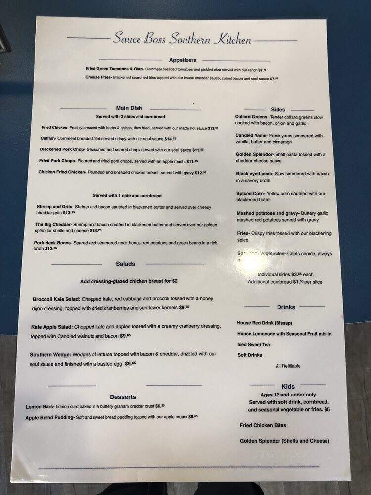 Sauce Boss Southern Kitchen - Draper, UT menu_pic