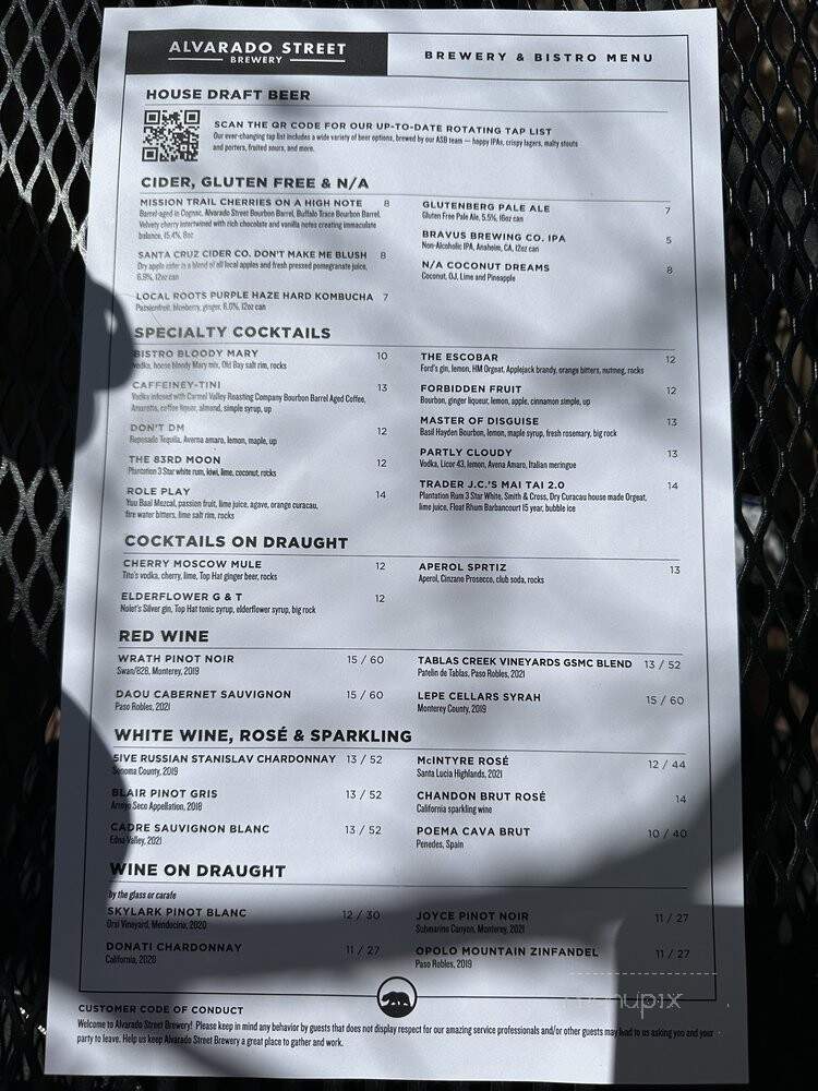 Alvarado Street Brewery & Bistro - Carmel-by-the-Sea, CA menu_pic
