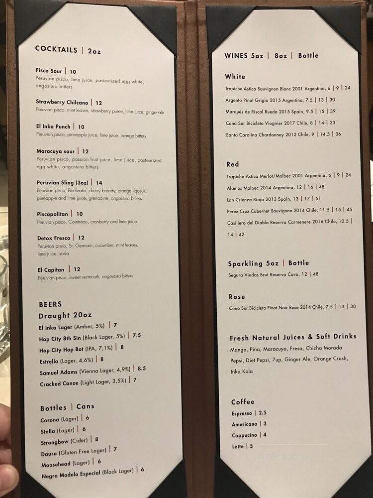 El Inka - Burlington, ON menu_pic