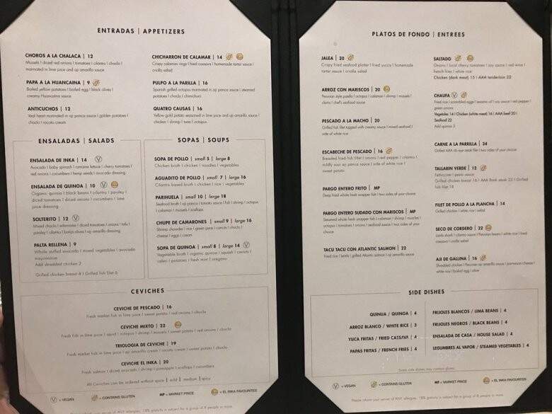 El Inka - Burlington, ON menu_pic
