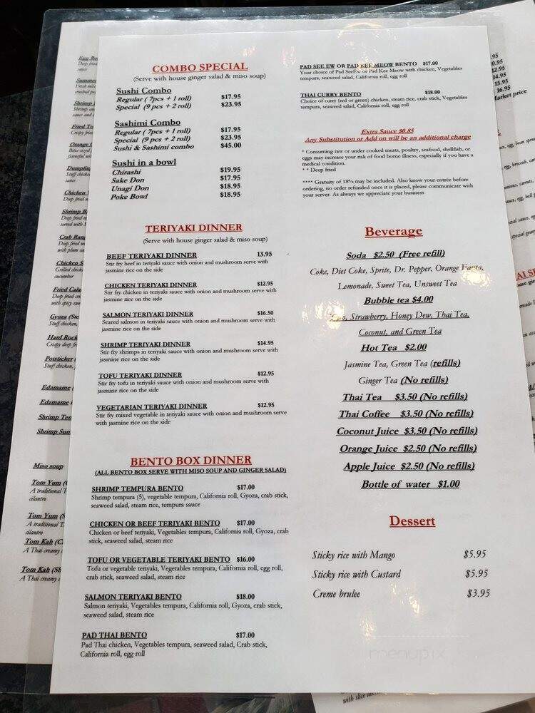 Chada Thai Sushi & Pho - Mt Juliet, TN menu_pic