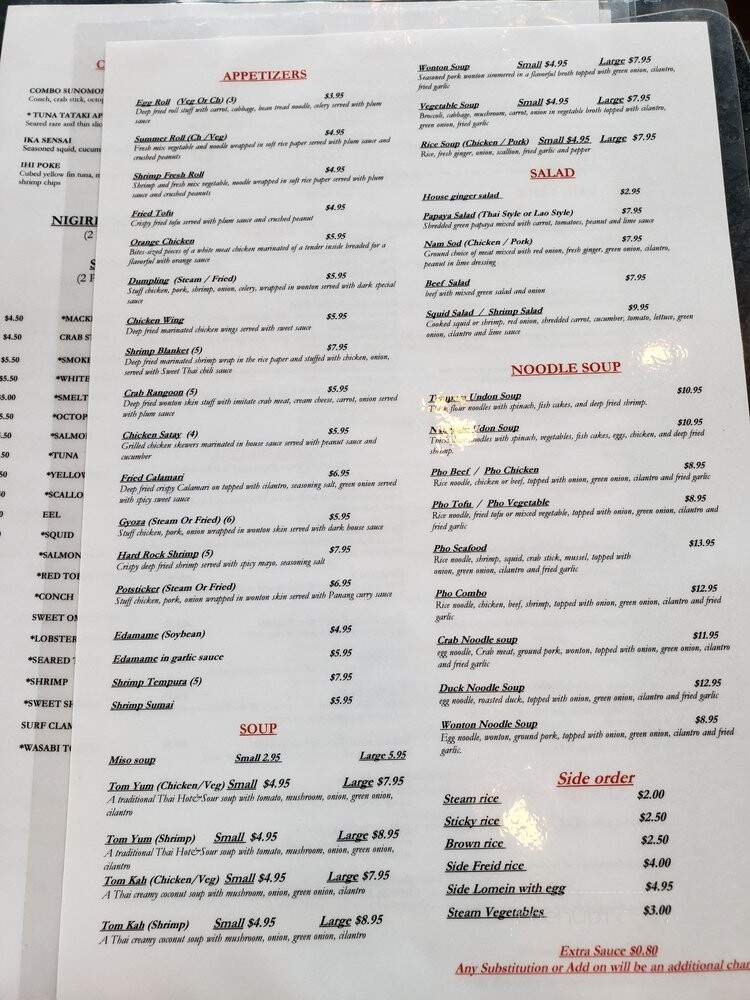 Chada Thai Sushi & Pho - Mt Juliet, TN menu_pic