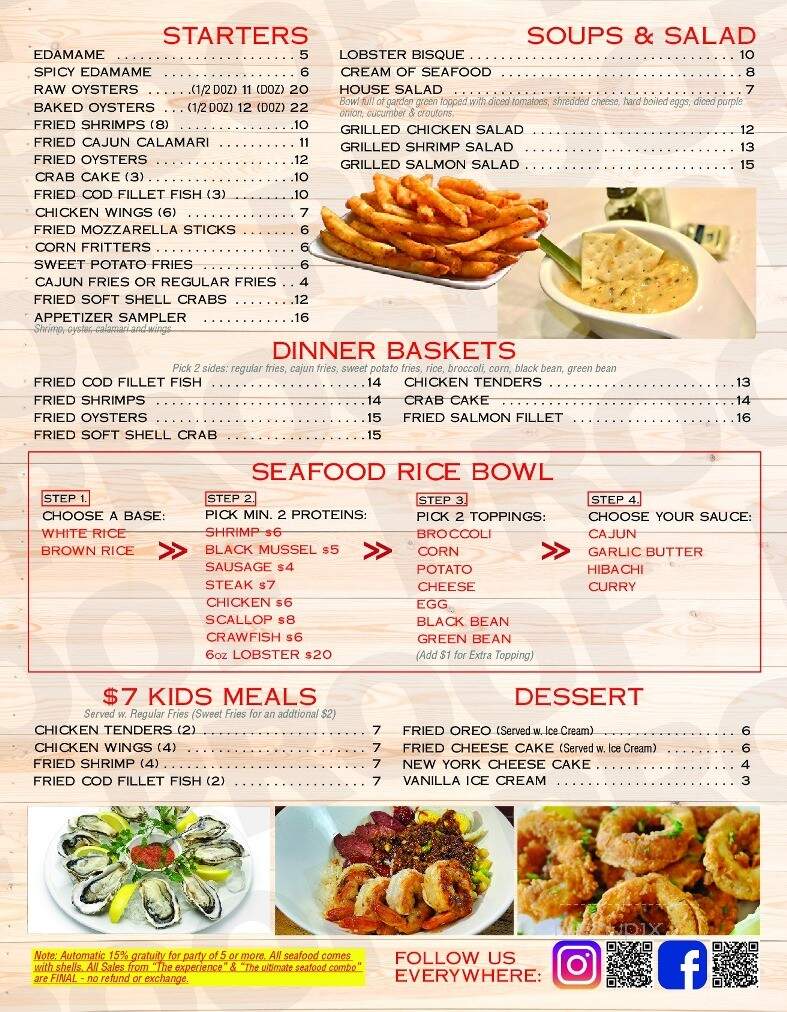 Lee's Seafood Boil - Solon, OH menu_pic