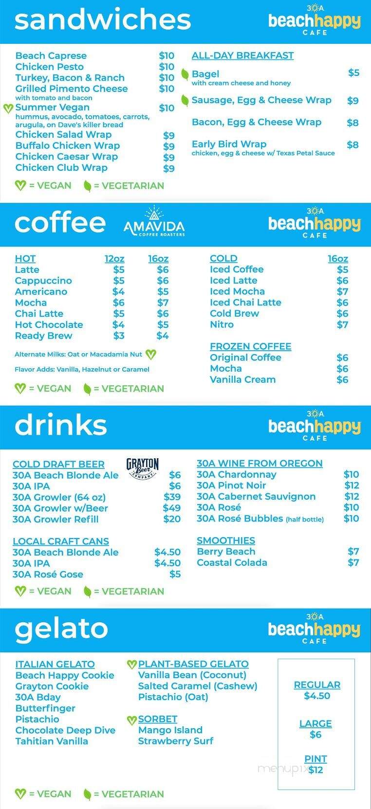 Beach Happy Cafe - Santa Rosa Beach, FL menu_pic
