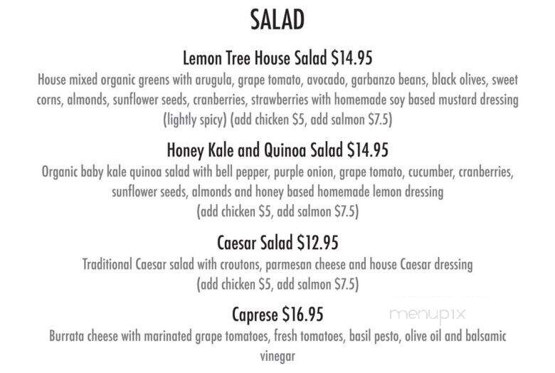 Lemon Tree - Pasadena, CA menu_pic