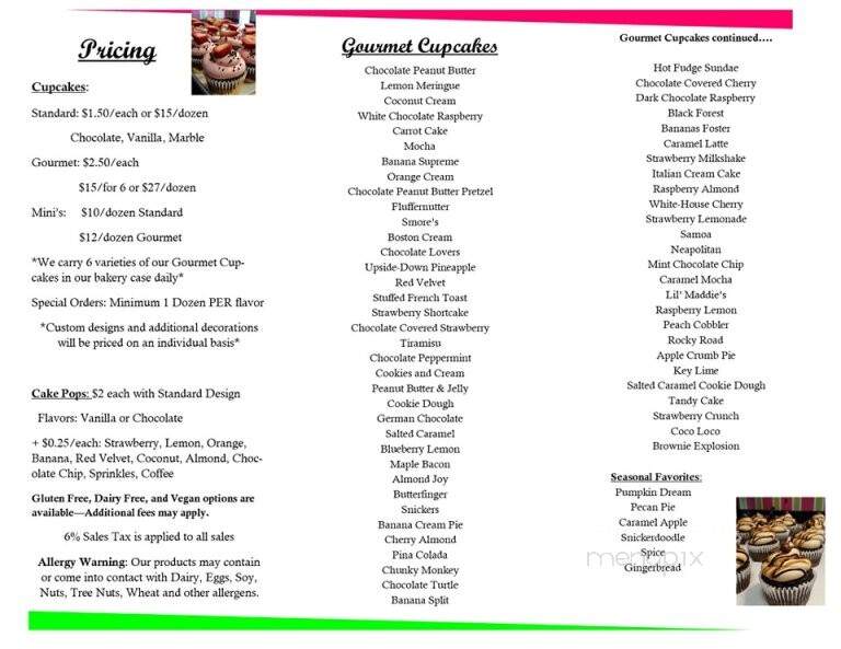 Maddie Cakes - Roaring Spring, PA menu_pic