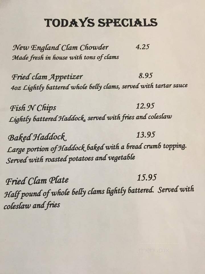 Southside Bar and Grill - Milford, MA menu_pic