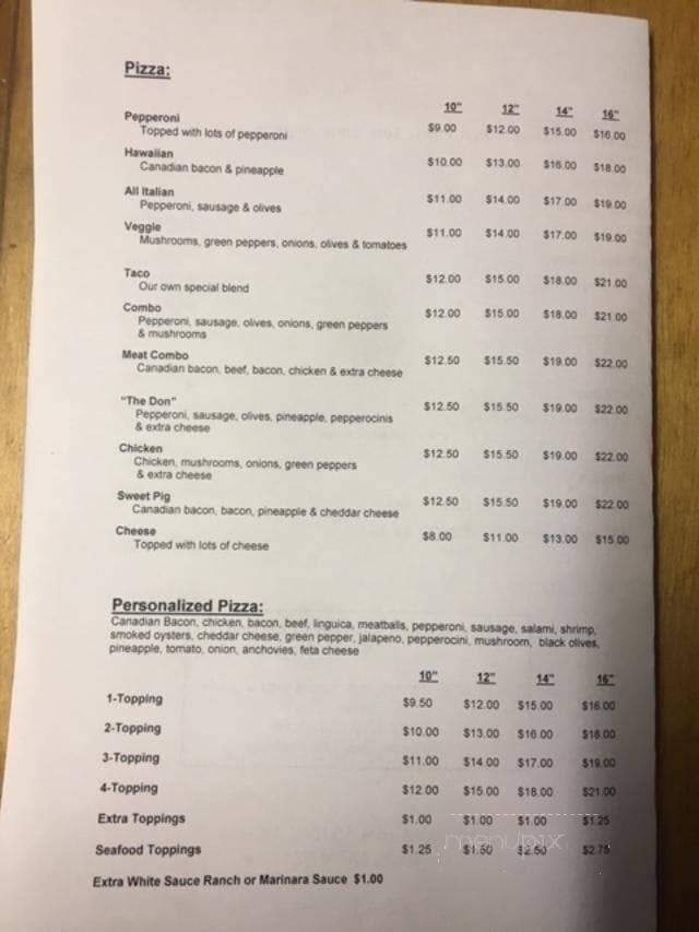 Last Lap - Cornelius, OR menu_pic