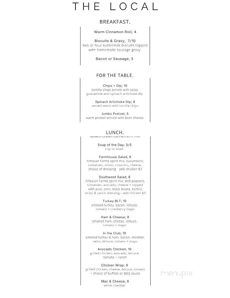 The Local - Baroda, MI menu_pic