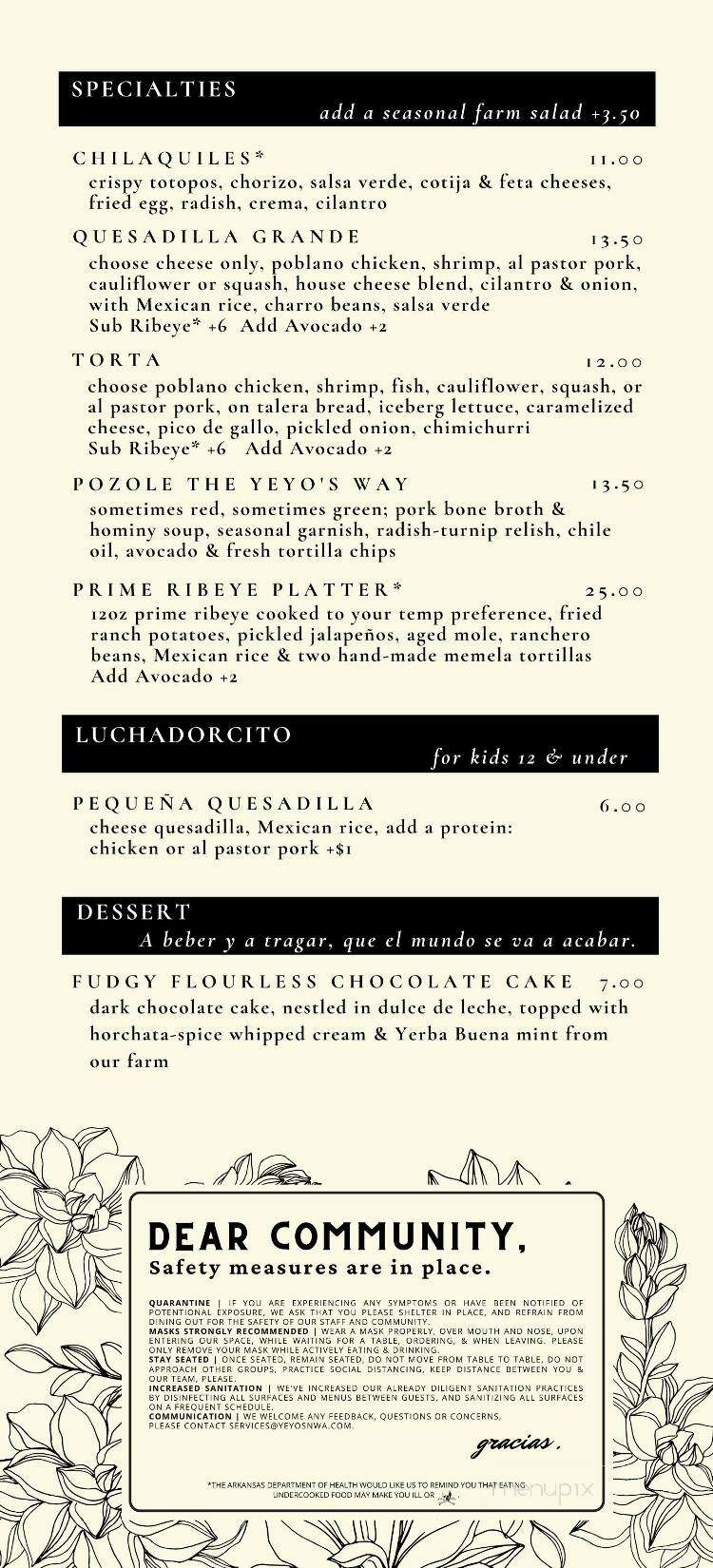 Yeyo's Mezcaleria y Taqueria - Rogers, AR menu_pic